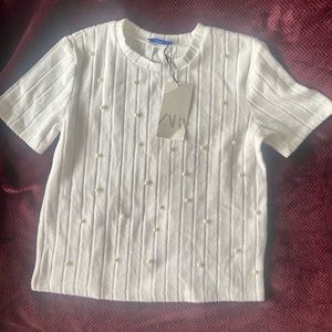 Pearl encrusted Zara top